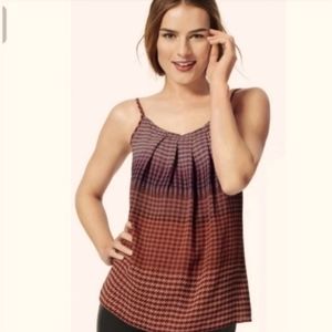 CAbi Houndstooth Cami Top Camisole Tank L Red Purple Straps #555